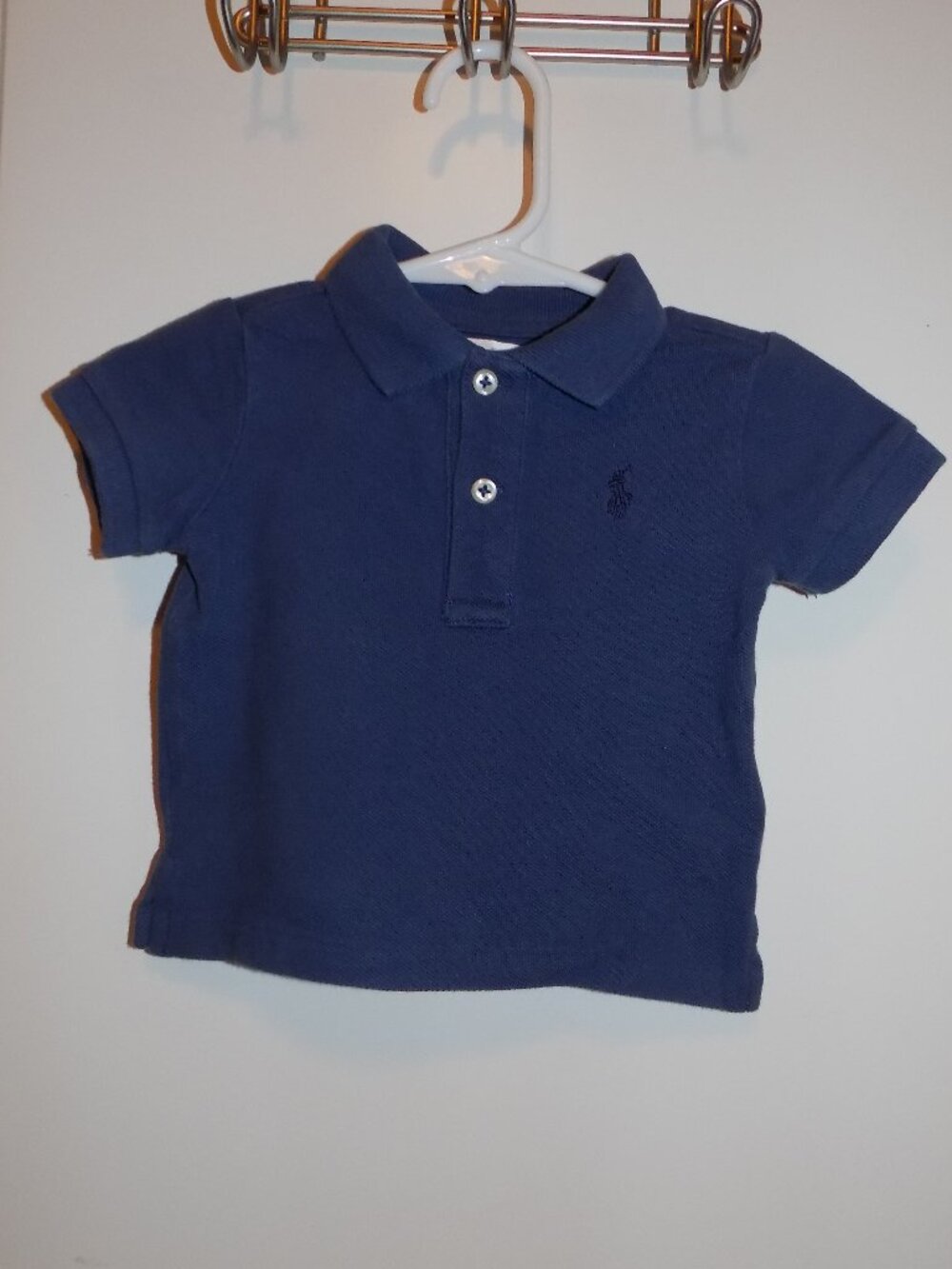 RALPH LAUREN Boys Blue Polo Shirt 3 Months Excellent Condition - Like new
